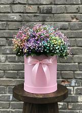 Цветочная композиция из Гипсофила и Розы в шляпной коробке #REPLACE_PRED# Углянце