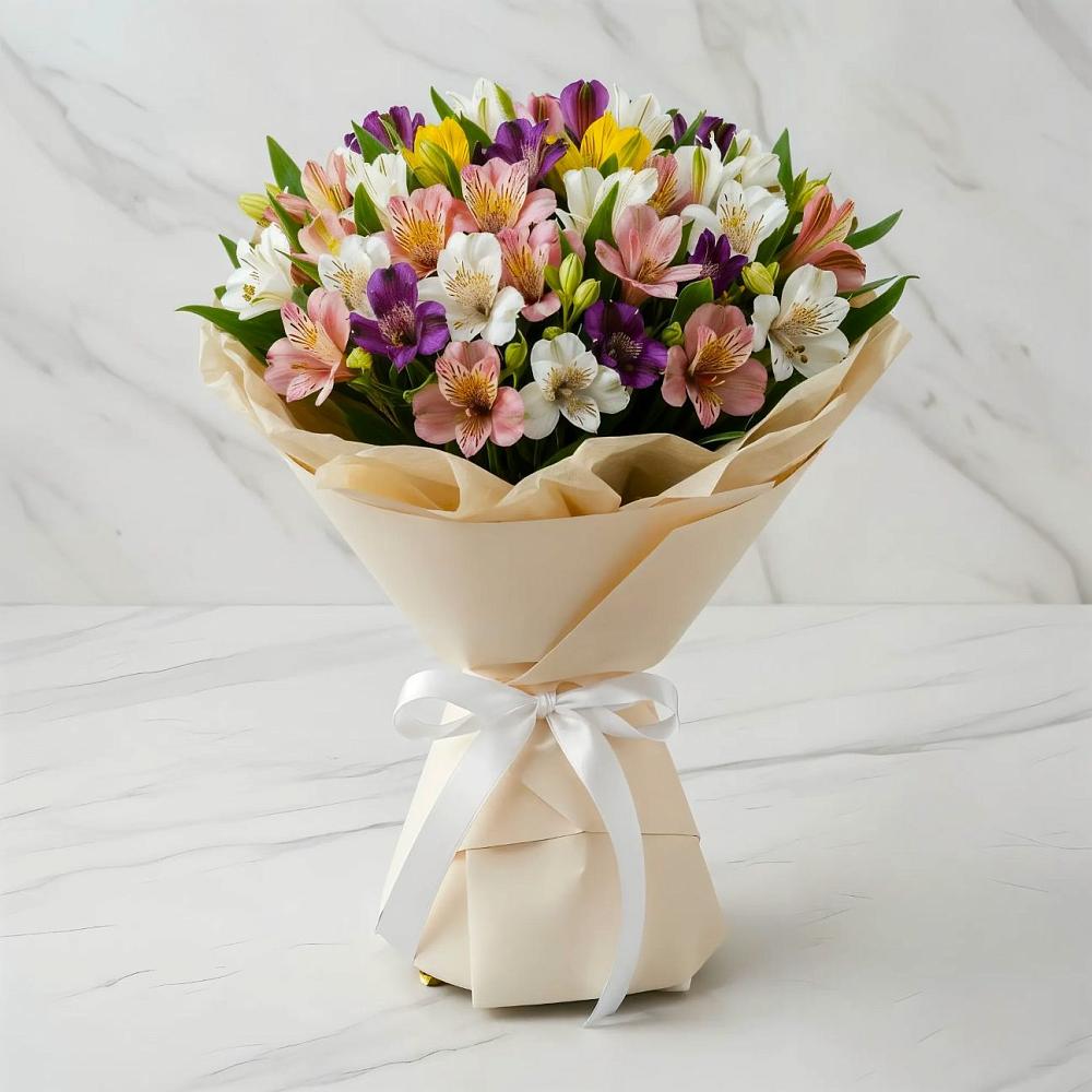 Букет цветов из: Альстромерии в Углянце