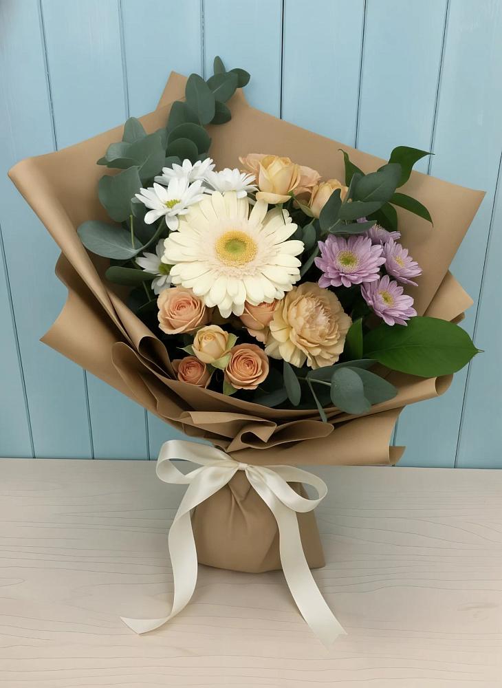 Букет цветов из: Герберы и Хризантемы в Углянце