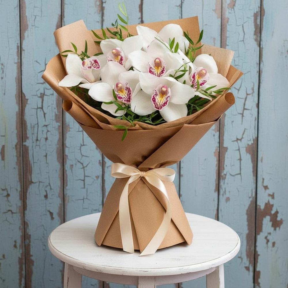 Букет цветов из: Орхидеи и Розы в Углянце