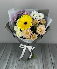 Букет цветов из:  Розы, Герберы и Хризантемы #REPLACE_PRED# Углянце