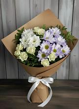 Букет цветов из:  Хризантемы и Розы в Углянце