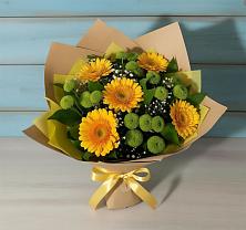 Букет цветов из:  Герберы и Хризантемы в Углянце