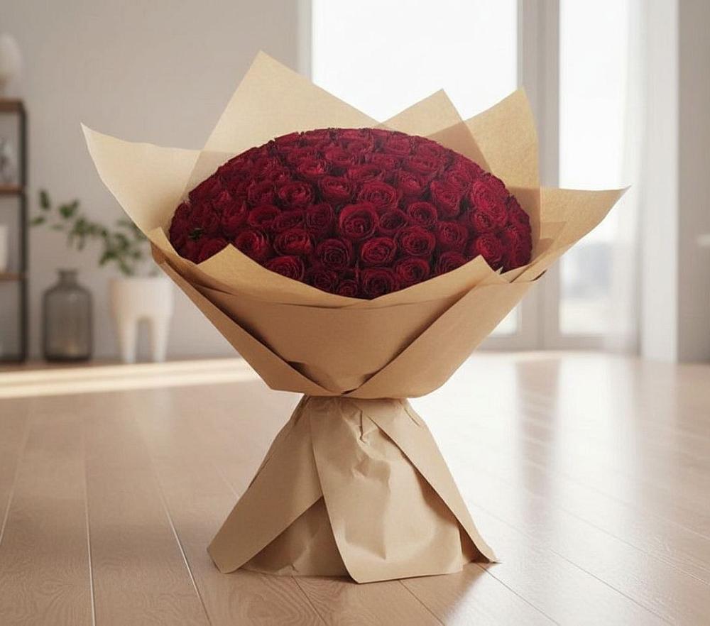 Букет 101 Красная роза в Углянце