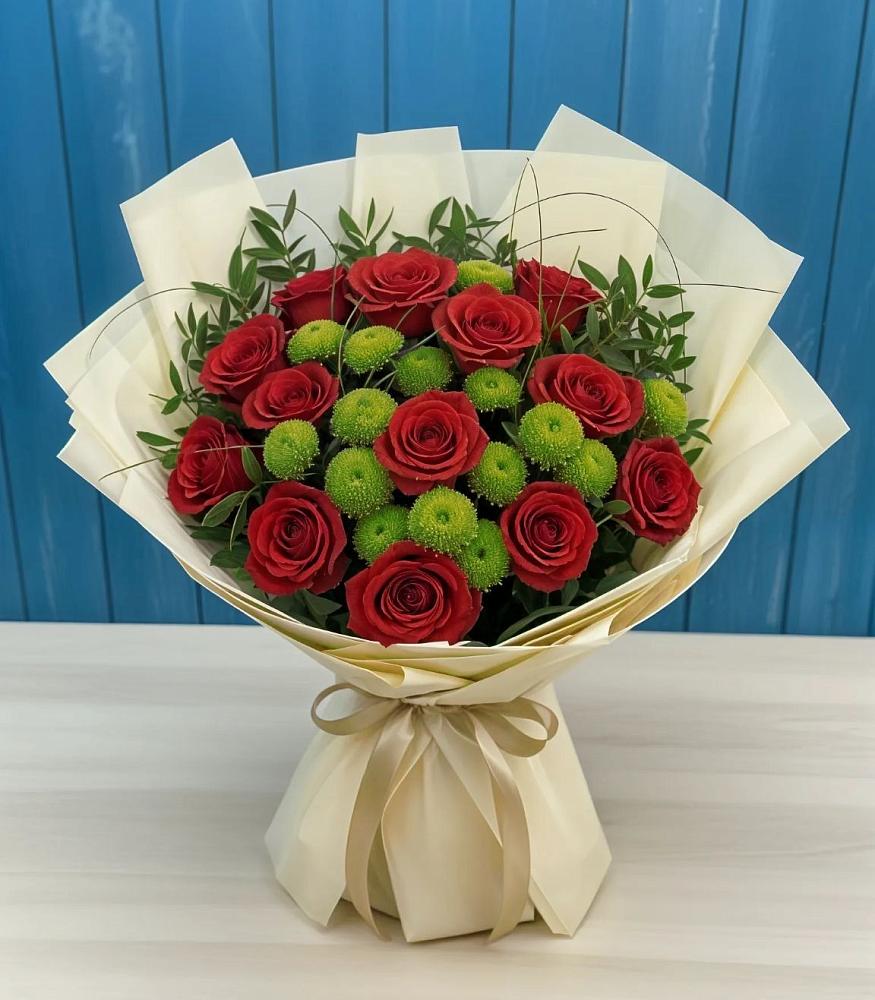 Букет цветов из: Розы и Хризантемы в Углянце